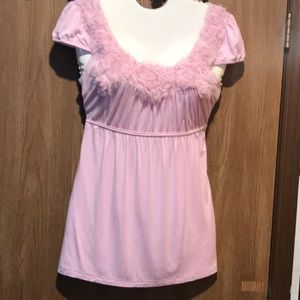 Pretty Good Brand M Pink Rosette Tie Back Top